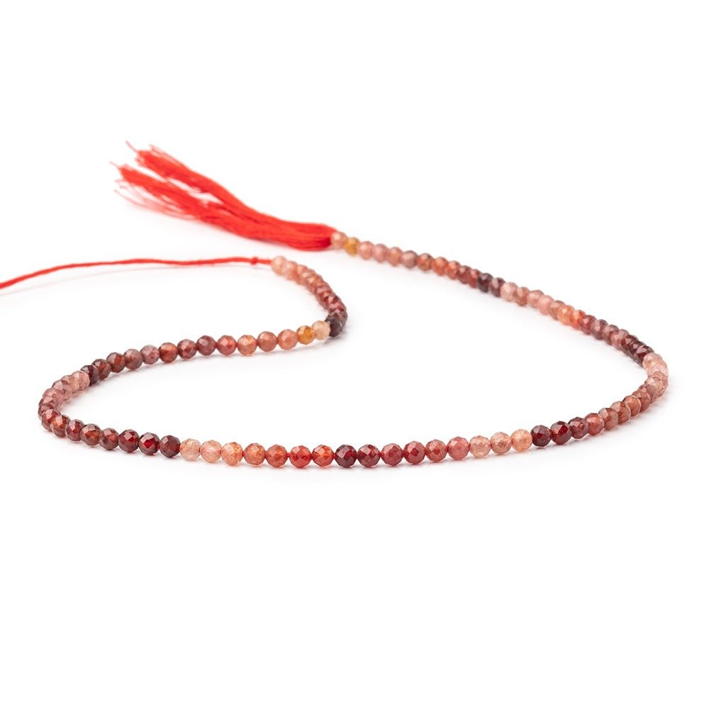 3mm Shaded Dark Orange Spinel Micro Faceted Round Beads 12.5 inch 96 pieces AA - Beadsofcambay.com