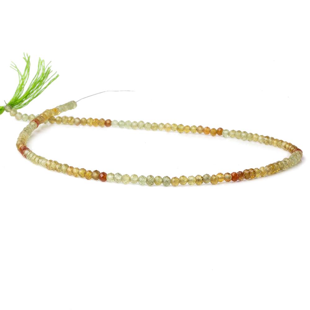 3mm Shaded Grossular Garnet micro faceted rondelles 12.5 inch 130 beads - Beadsofcambay.com