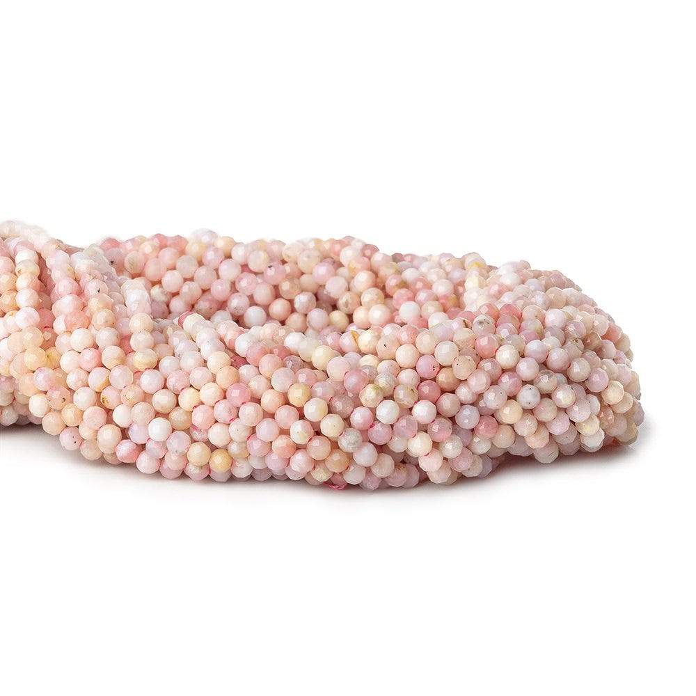 3mm Shaded Pink Peruvian Opal microfaceted rondelle beads 13 inch 115 pieces - Beadsofcambay.com