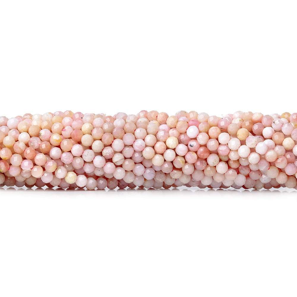 3mm Shaded Pink Peruvian Opal microfaceted rondelle beads 13 inch 115 pieces - Beadsofcambay.com