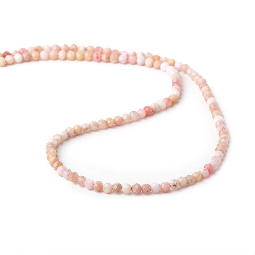 3mm Shaded Pink Peruvian Opal microfaceted rondelle beads 13 inch 115 pieces - Beadsofcambay.com