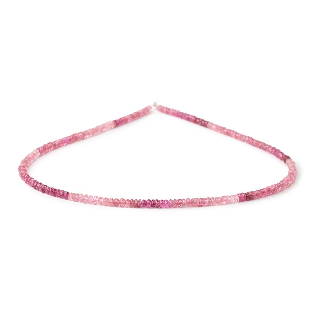 3mm Shaded Pink Tourmaline Faceted Rondelle Beads 14 inch 186 pieces AA - Beadsofcambay.com