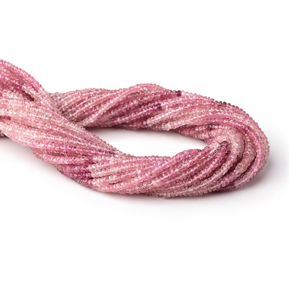 3mm Shaded Pink Tourmaline Faceted Rondelle Beads 14 inch 186 pieces AA - Beadsofcambay.com
