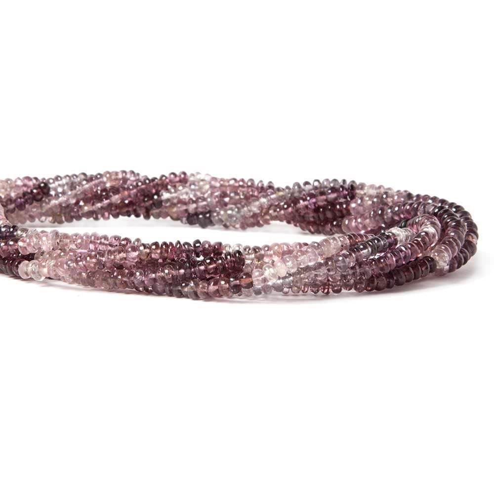 3mm Shaded Purple Spinel Plain Rondelle Beads 16 inch 130 pieces - Beadsofcambay.com