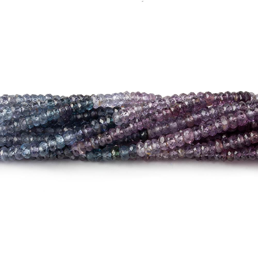 3mm Shaded Purple & Violet Spinel faceted rondelles 14 inch 193 beads - Beadsofcambay.com