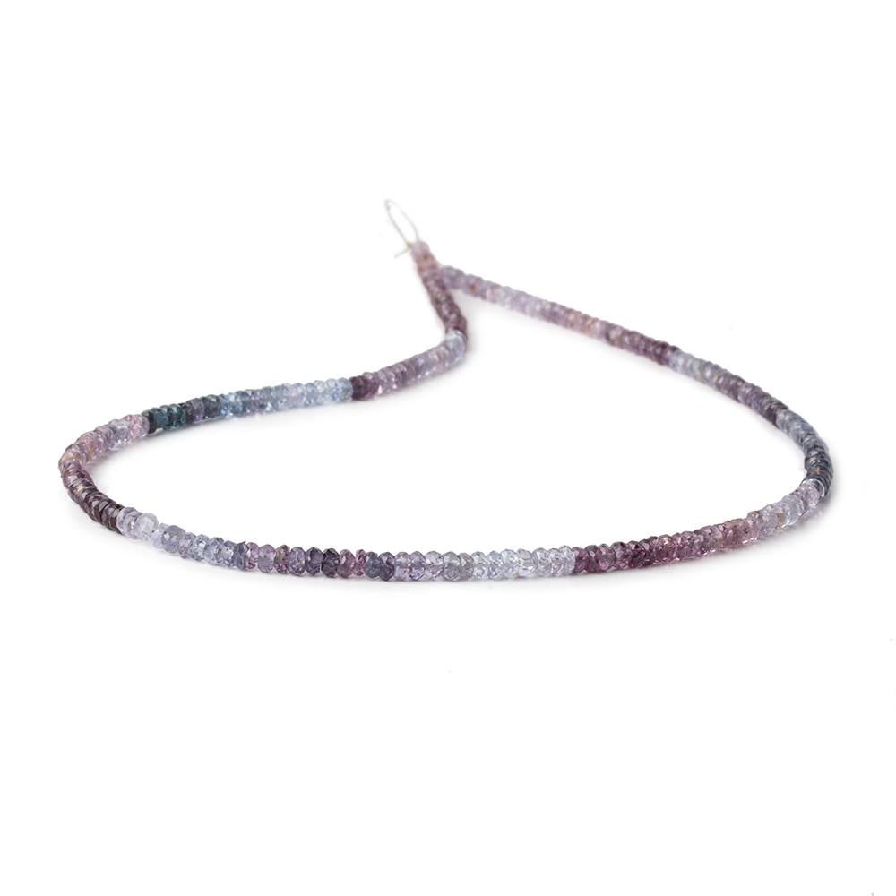 3mm Shaded Purple & Violet Spinel faceted rondelles 14 inch 193 beads - Beadsofcambay.com