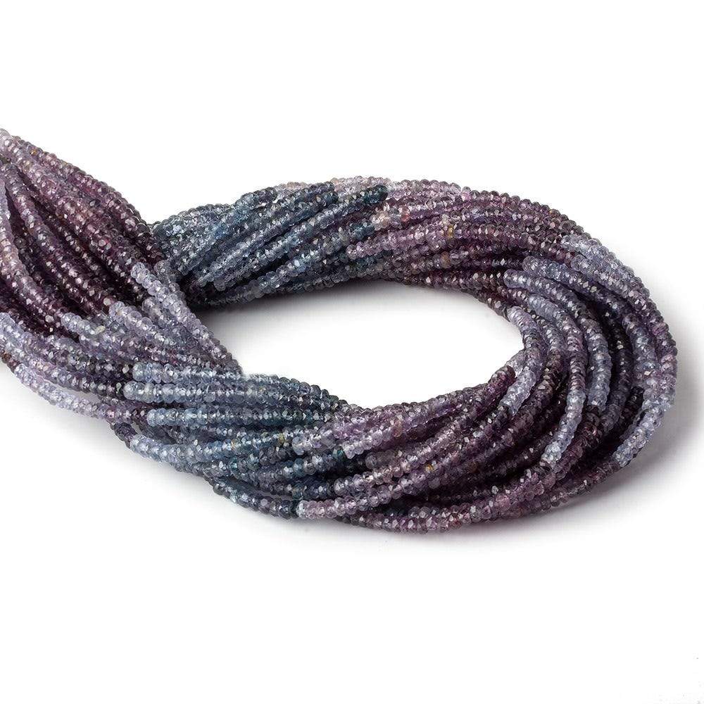 3mm Shaded Purple & Violet Spinel faceted rondelles 14 inch 193 beads - Beadsofcambay.com