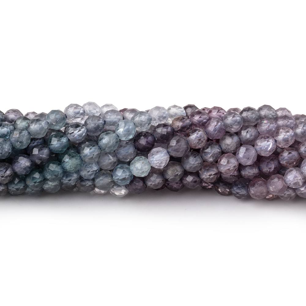 3mm Shaded Purple & Violet Spinel Micro Faceted Round Beads 12.5 inch 96 pieces AA