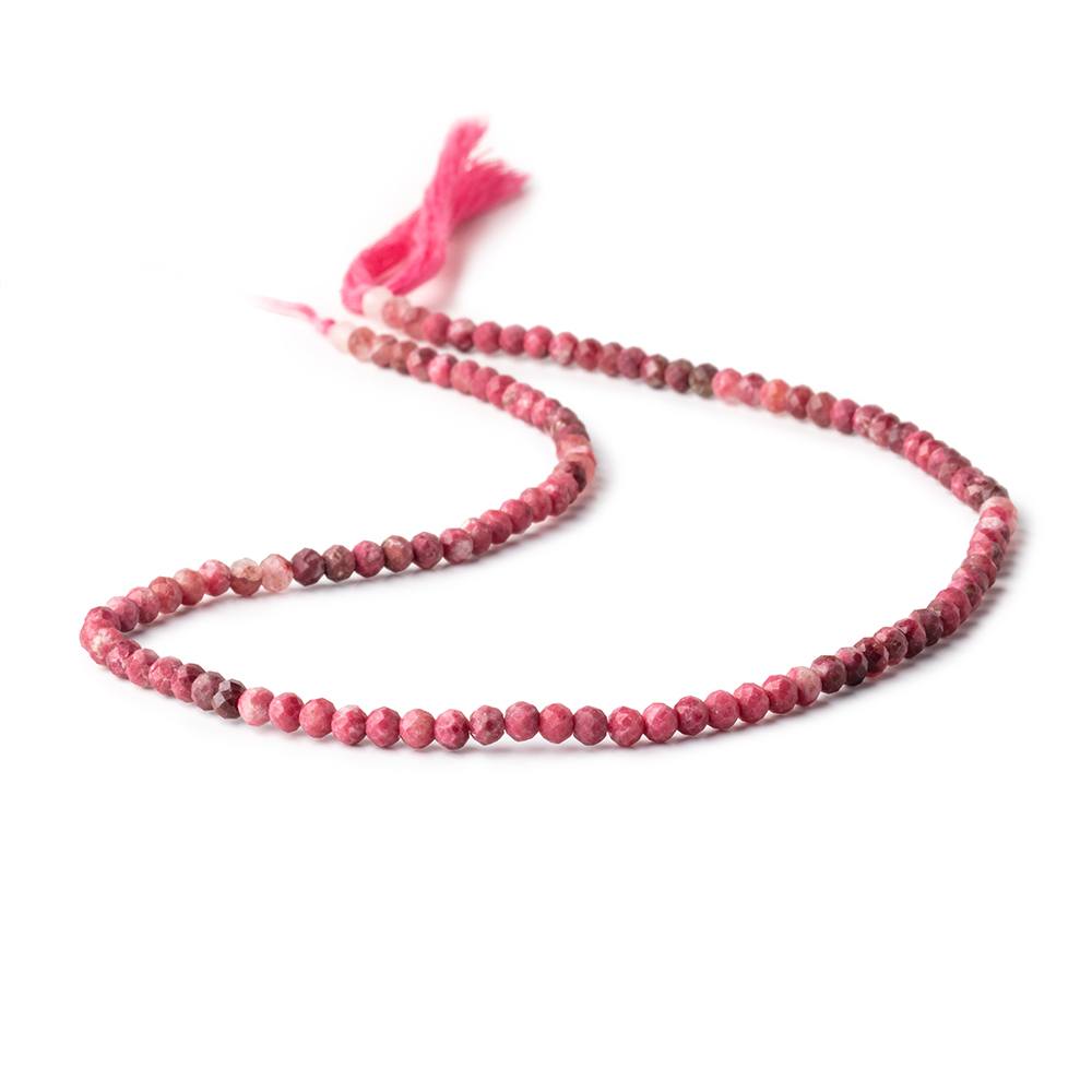 3mm Shaded Thulite Micro Faceted Rondelles 12.5 inch 112 Beads - Beadsofcambay.com