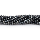 3mm Silver Metallic Black Spinel Micro faceted rounds 13 inch 128 beads - Beadsofcambay.com