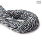 3mm Silver Metallic Labradorite MicroFaceted rondelles 1mm drill hole 140 beads AAA - Beadsofcambay.com