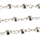 3mm Silver plated Brushed Round Silver plated Chain by the foot - Beadsofcambay.com