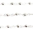 3mm Silver plated plain round Silver plated Chain by the foot - Beadsofcambay.com