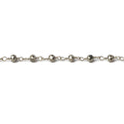 3mm Silver plated Pyrite faceted rondelle Silver Chain by the foot 38 pieces - Beadsofcambay.com