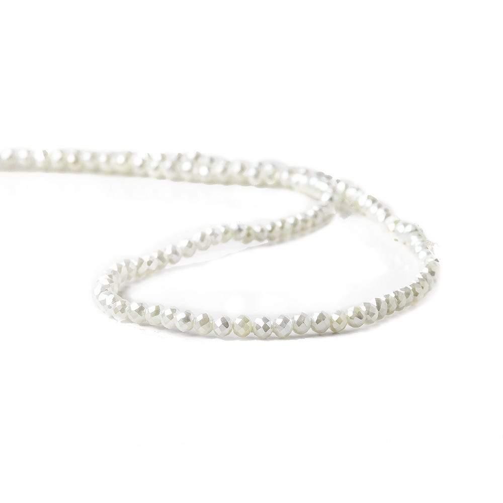 3mm Snow White Shell Pearl micro faceted round beads 13 inch 133 pieces - Beadsofcambay.com