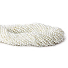 3mm Snow White Shell Pearl micro faceted round beads 13 inch 133 pieces - Beadsofcambay.com