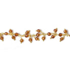 3mm Spessartite Garnet micro-faceted round Gold Dangling Chain by the foot - Beadsofcambay.com