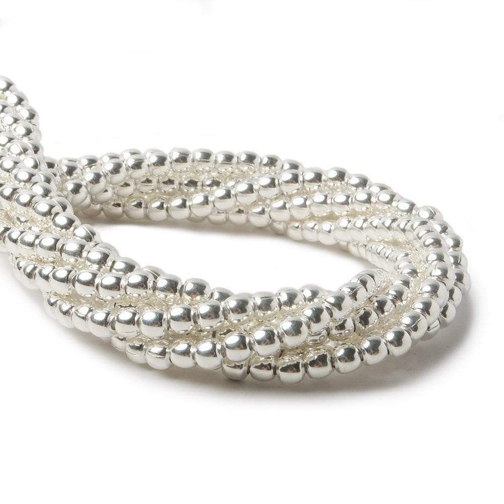 3mm Sterling Silver Plain Round 8 inch 68 beads - Beadsofcambay.com