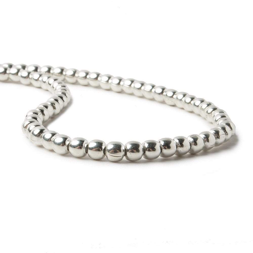 3mm Sterling Silver Plain Round 8 inch 68 beads - Beadsofcambay.com