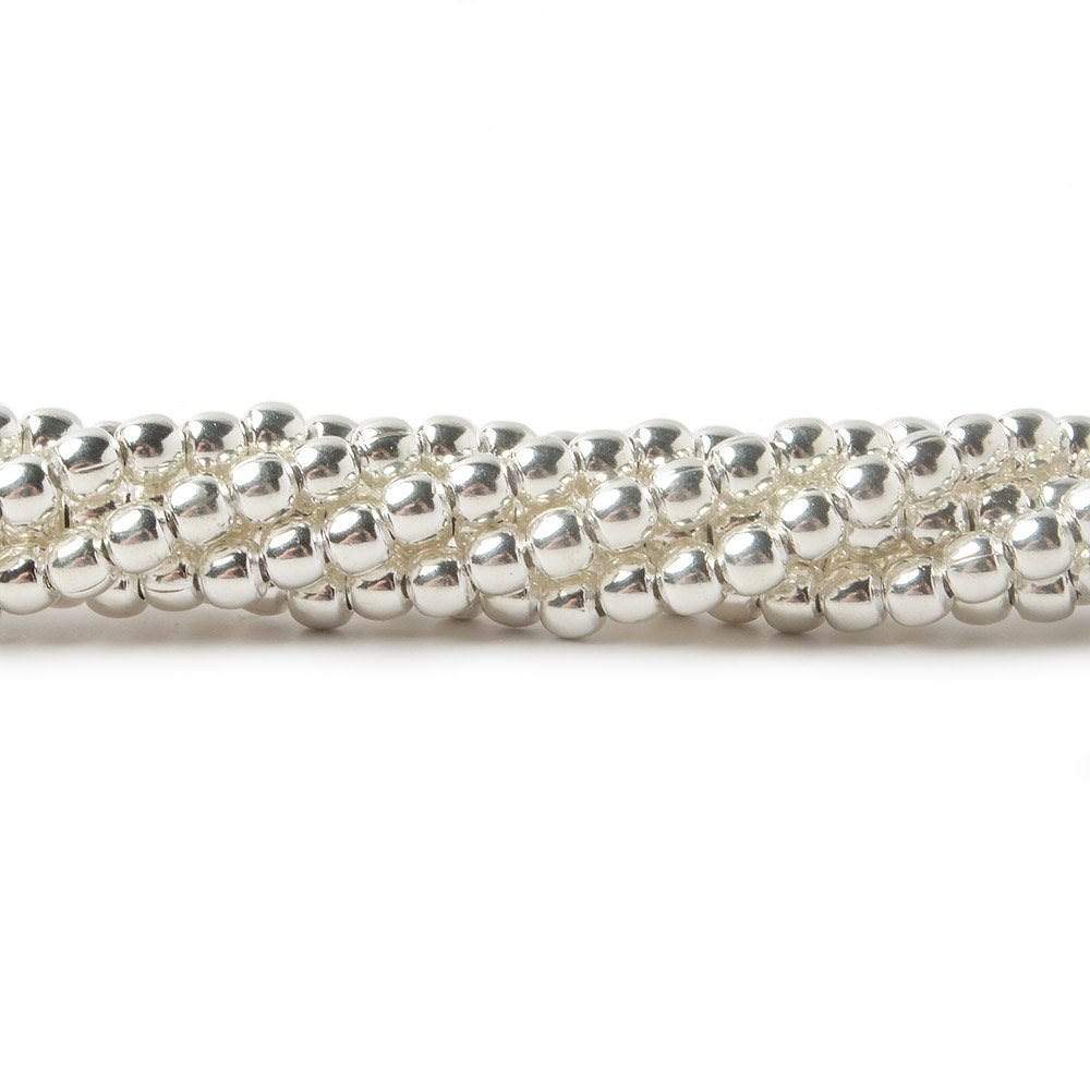 3mm Sterling Silver Plain Round 8 inch 68 beads - Beadsofcambay.com