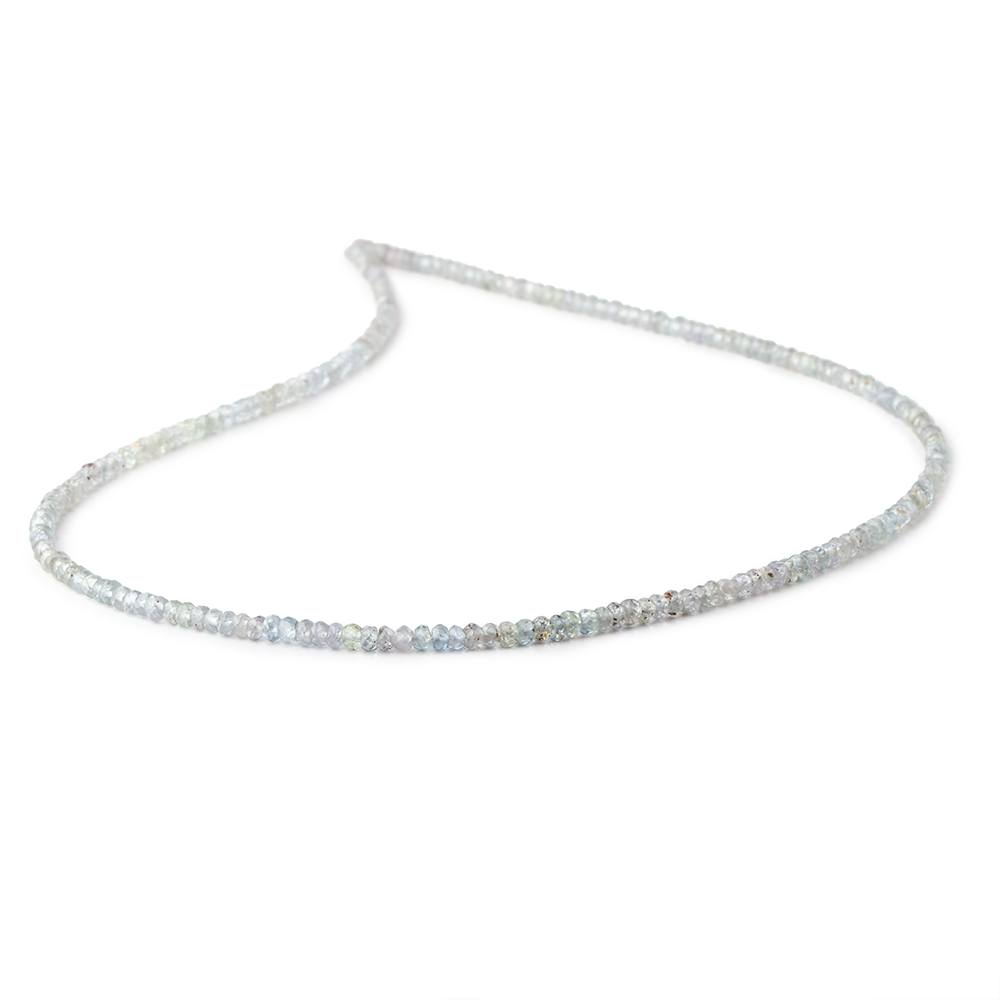 3mm Stormy Grey Sapphire Faceted Rondelle Beads 16 inch 210 pieces - Beadsofcambay.com