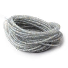 3mm Stormy Grey Sapphire Faceted Rondelle Beads 16 inch 210 pieces - Beadsofcambay.com
