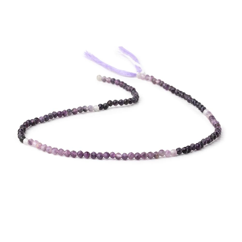 3mm Sugilite Micro Faceted Rondelle Beads 12.25 inch 114 pieces - Beadsofcambay.com