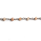 3mm Sunstone faceted rondelle Black Gold Chain by the foot 36 pieces - Beadsofcambay.com