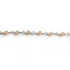 3mm Sunstone faceted rondelle Silver Chain by the foot 36 pieces - Beadsofcambay.com