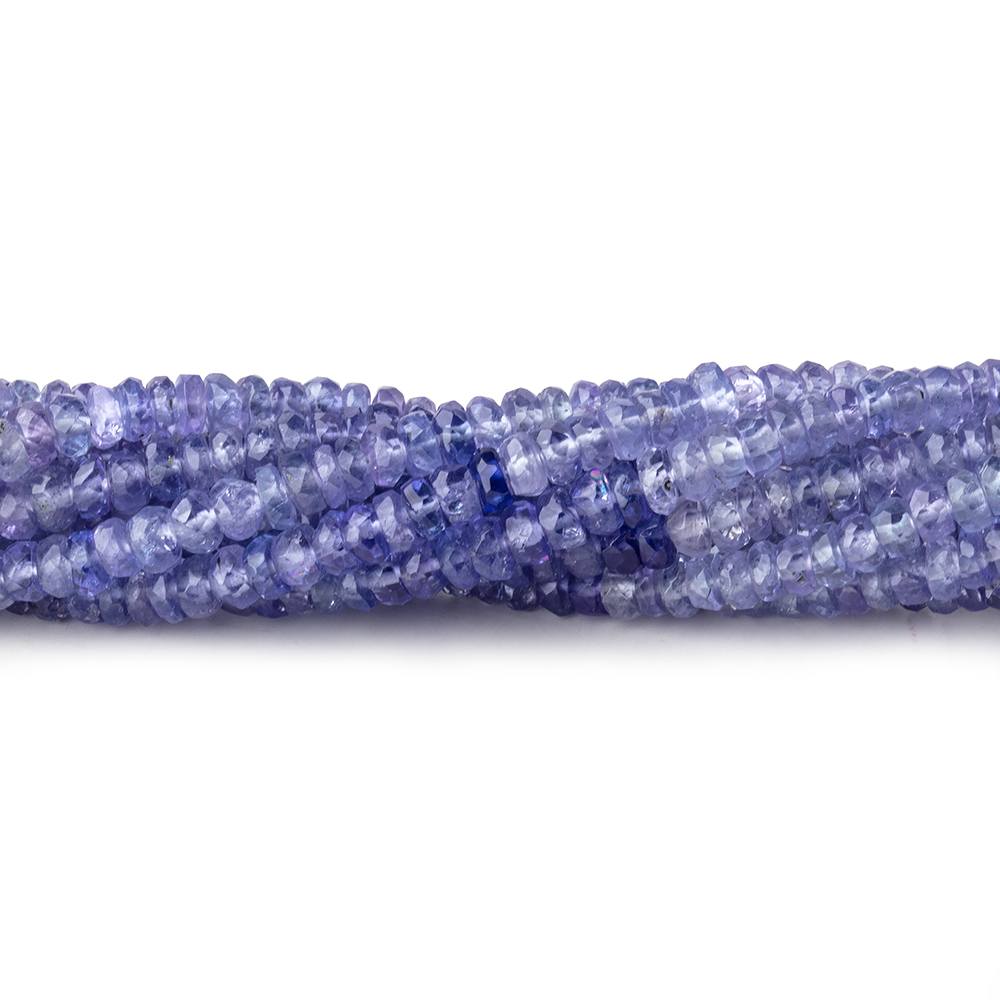 3mm Tanzanite Faceted Rondelle Beads 16 inch 225 pieces - Beadsofcambay.com