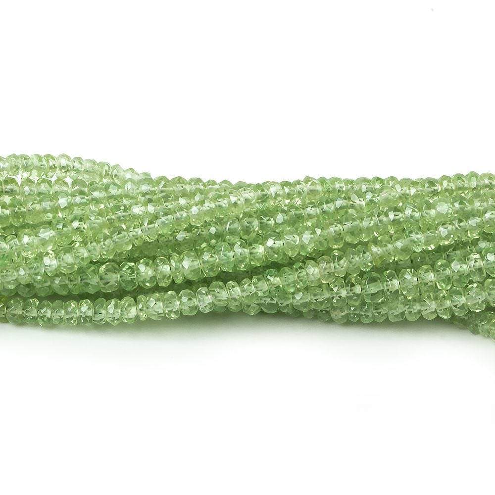 3mm Tsavorite Garnet faceted rondelle beads 13 inch 205 beads - Beadsofcambay.com