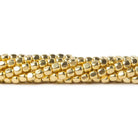 3mm Vermeil Plain Cube 8 inch 65 beads - Beadsofcambay.com