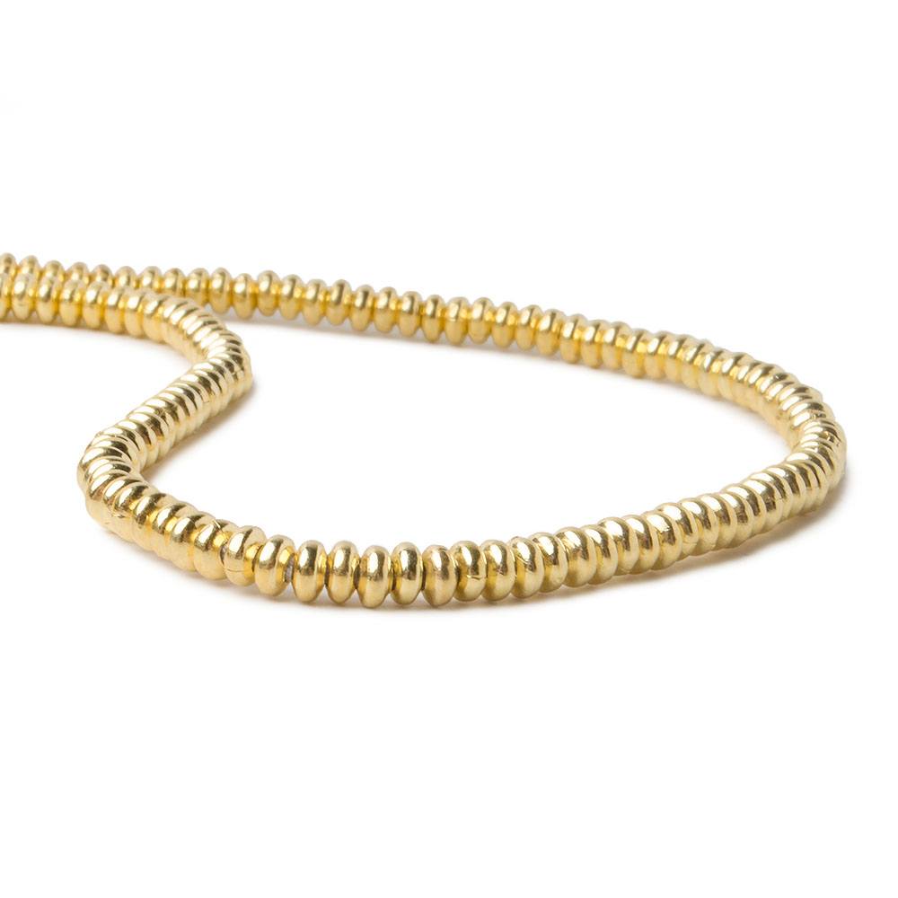 3mm Vermeil Plain Disc 8 inch 132 beads - Beadsofcambay.com