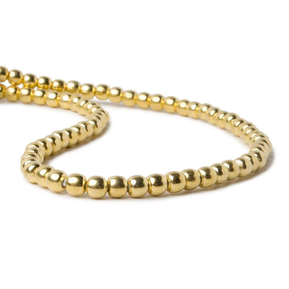 3mm Vermeil Plain Round 8 inch 67 beads - Beadsofcambay.com