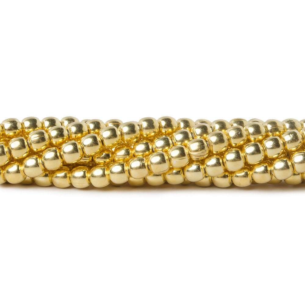 3mm Vermeil Plain Round 8 inch 67 beads - Beadsofcambay.com