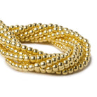 3mm Vermeil Plain Round 8 inch 67 beads - Beadsofcambay.com