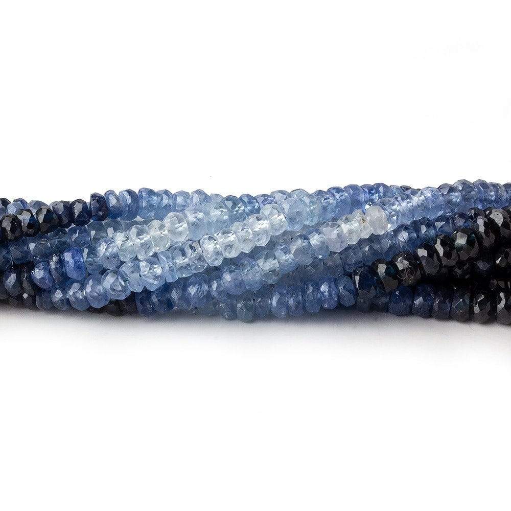 3mm White & Blue Sapphire micro faceted rondelle beads 16 inch 285 pieces AAA - Beadsofcambay.com