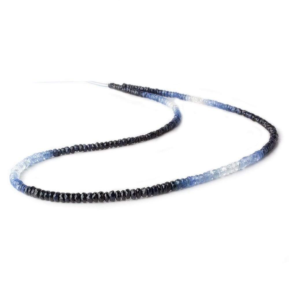 3mm White & Blue Sapphire micro faceted rondelle beads 16 inch 285 pieces AAA - Beadsofcambay.com