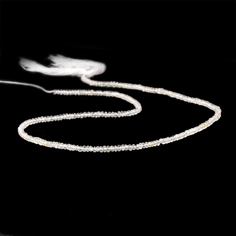 3mm White Topaz Faceted Rondelle Beads 15 inch 220 pieces - BeadsofCambay.com