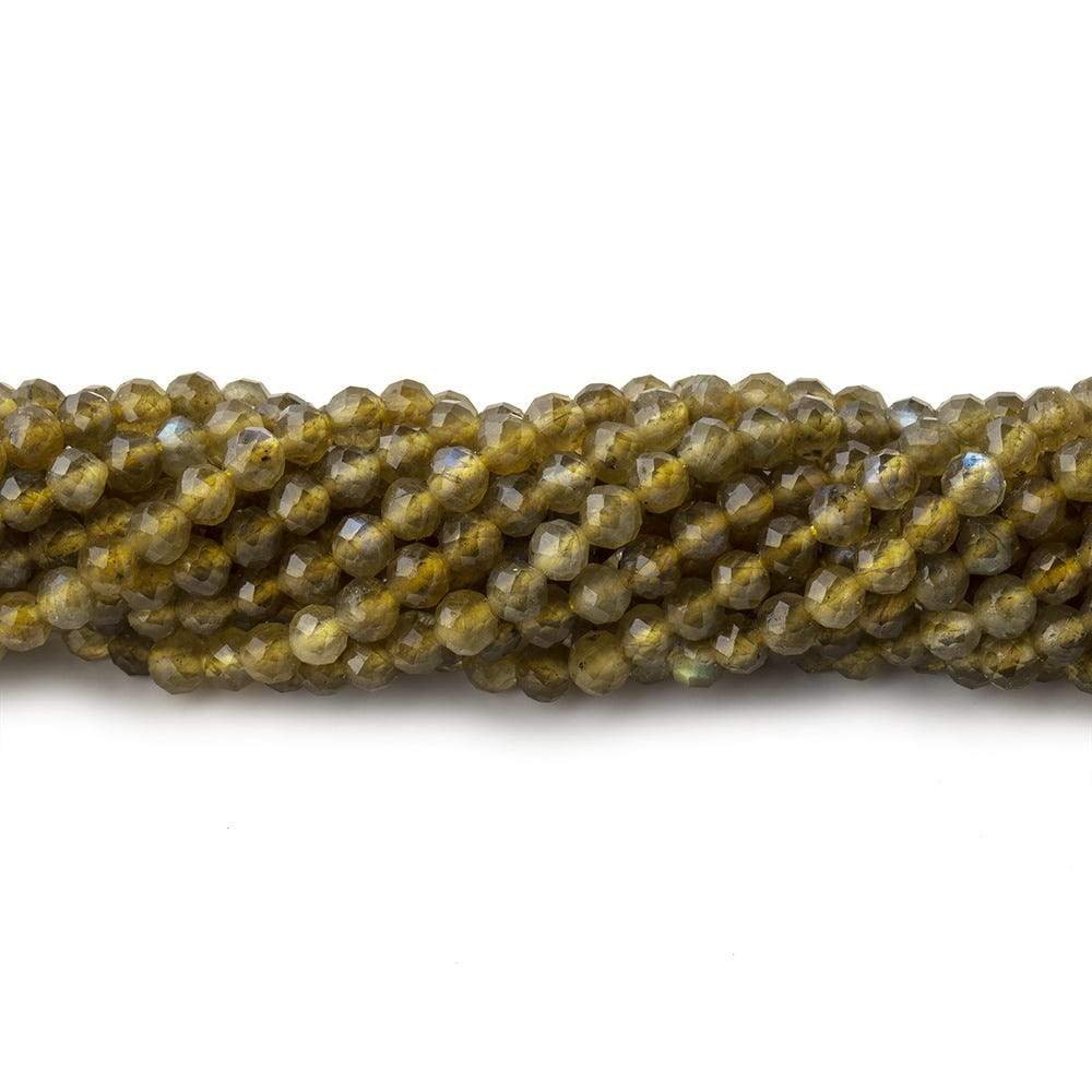 3mm Yellow Labradorite Micro Faceted Round Beads 13 inch 112 pieces