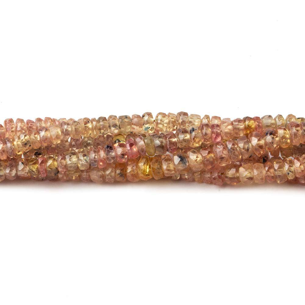 3mm Yellow Orange Sapphire Faceted Rondelle Beads 16 inch 280 pieces - Beadsofcambay.com