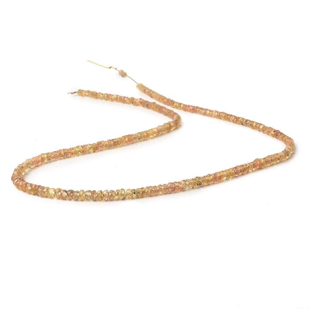 3mm Yellow Orange Sapphire Faceted Rondelle Beads 16 inch 280 pieces - Beadsofcambay.com