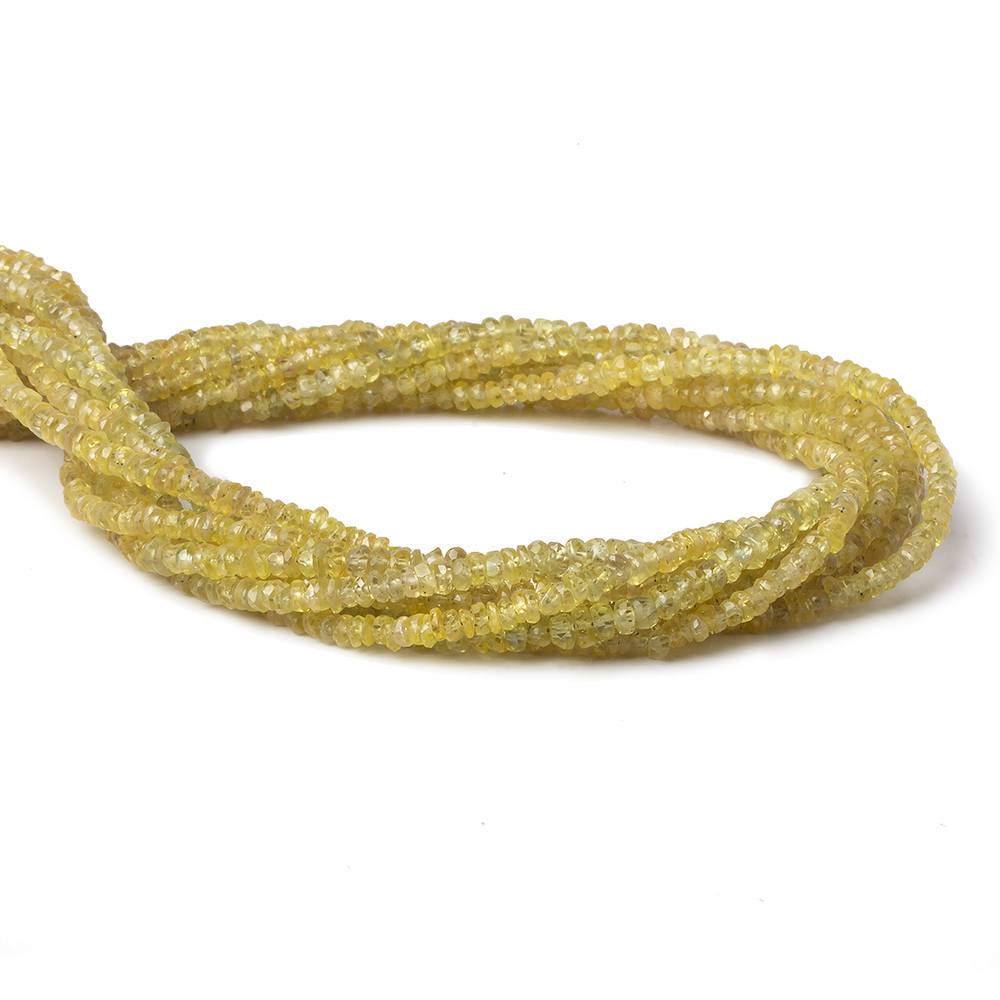 3mm Yellow Sapphire faceted rondelles 16 inch 250 pieces A - Beadsofcambay.com