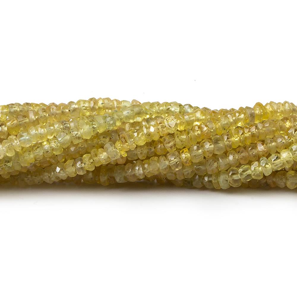 3mm Yellow Sapphire faceted rondelles 16 inch 250 pieces A - Beadsofcambay.com