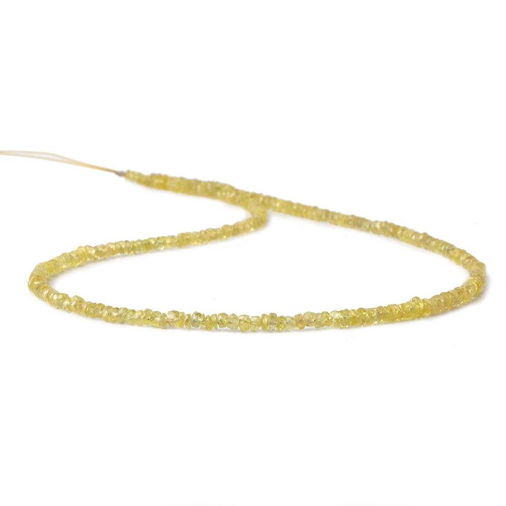 3mm Yellow Sapphire faceted rondelles 16 inch 250 pieces A - Beadsofcambay.com