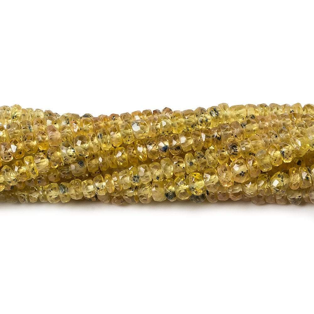 3mm Yellow Songea Sapphire Faceted Rondelle 15 inch 264 pcs - Beadsofcambay.com