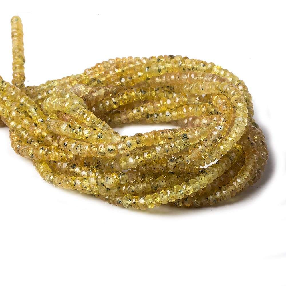 3mm Yellow Songea Sapphire Faceted Rondelle 15 inch 264 pcs - Beadsofcambay.com