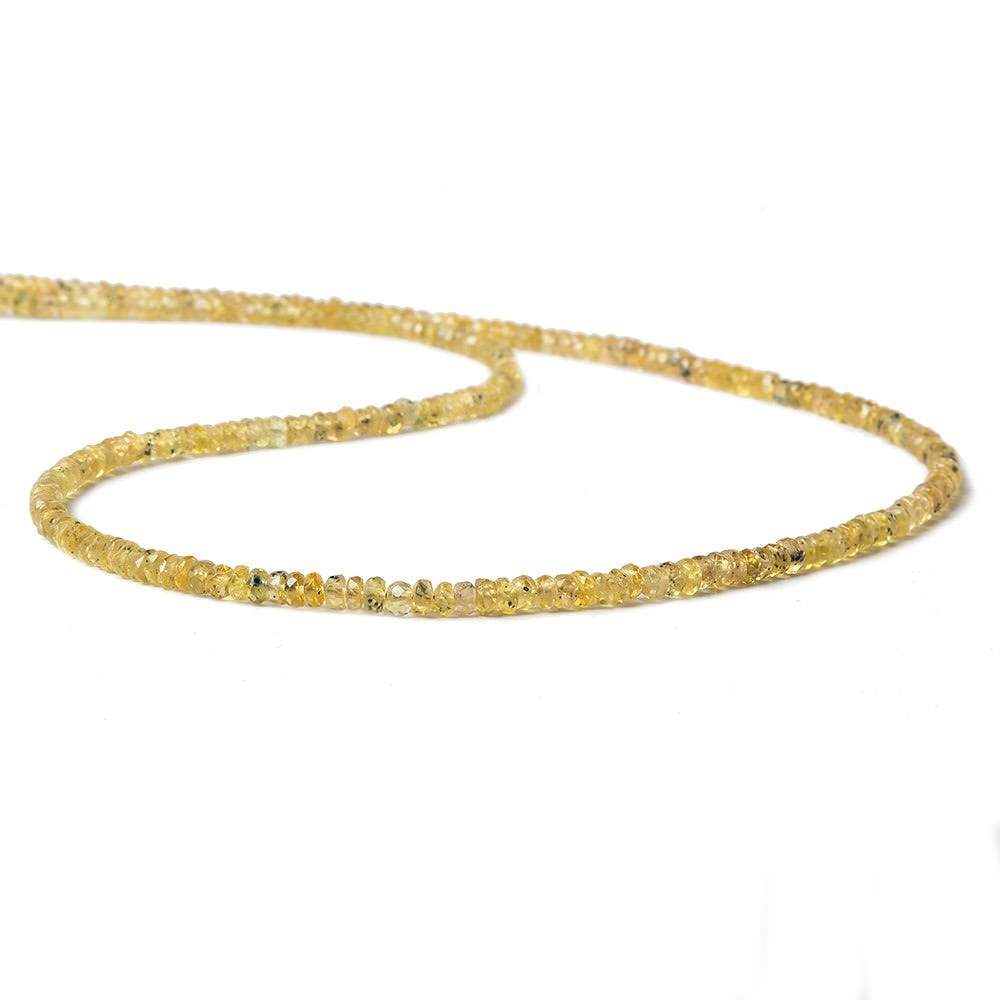 3mm Yellow Songea Sapphire Faceted Rondelle 15 inch 264 pcs - Beadsofcambay.com