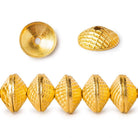 3x10mm 22kt Gold Plated Copper Bead Cap Mesh Design 8 inch 58 pieces - Beadsofcambay.com