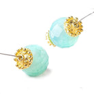 3x10mm 22kt Gold Plated Copper Bead Cap with Bali Granulated Design 8 inch 58 pieces - Beadsofcambay.com